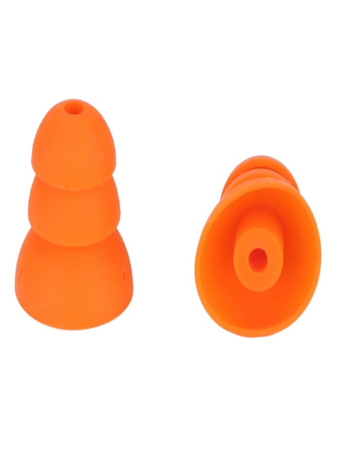 WAONIQ Silicone Noise Reduction Replacement Earplugs Orange 8pcs Inner Hole 2.0mm‑3.5mm Earplug Inner Hole for Comfortable Fit - Image 2